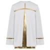 Boys Liturgical Dance Costume Long Sleeve Metallic Color Block Patchwork Top Dancewear