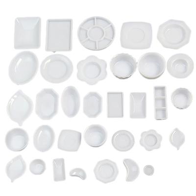 33Pcs 1:12 Κουκλόσπιτο Μινιατούρα Κουζίνας Σετ Πλαστικό Μίνι Πιάτο Σετ