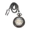 Mechanical Pocket Watch Vintage Double Case Watch Hand Wind Skeleton Pocketwatch with Chain
