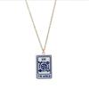 World Rectangle Pendant Necklace Sun Lovers Chain Trendy Enamel Moon Chain Choker  Daily