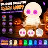 Christmas Gift for Kids Halloween Skeleton Night Light Silicone Touch LED Bedside Lamp Kids Light 8 Color RGB Dimmable Warm Desk Decor Bedroom
