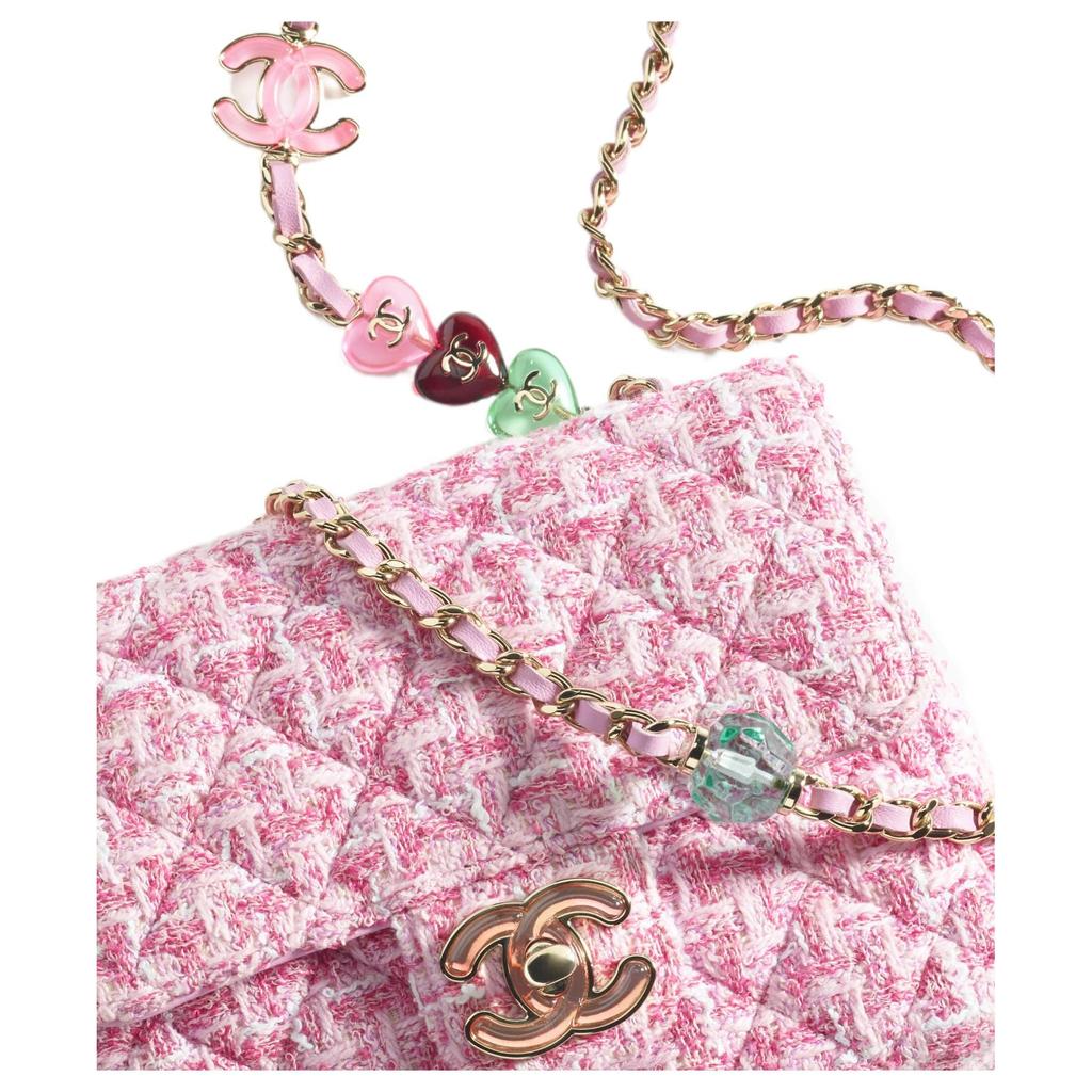 Chanel Twill Soft Woolen Flap Bag, Shoulder Bag, Crossbody Bag Mini Women's Pink AS3783-B10329-NM469