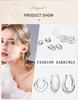Tube Thick Hoop Earring Silver Color, Geometric Earring Lightweight Stainless Steel Fashion Women Chrismas Gift