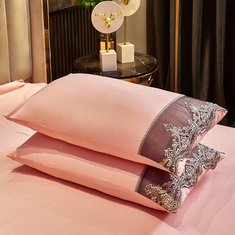 1 Pair Pack Brushed European Lace Pillow Covers, 48*74cm Dormitory Pillow Covers, Home Goods Pillow Covers