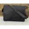 Leather Messenger Bag Shoulder 18" Laptop Briefcase (Handmade Bag) Women's Black