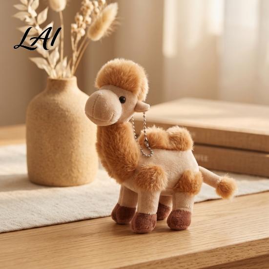 Backpack Accessory Plush Camel Bag Charm Stuffed Pendant with Bead Portable Chain Animal Plushie Handbags Purse Hanging Decoration Decorative