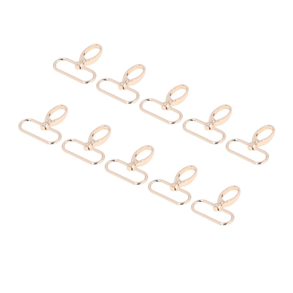 10PCS Keychain Hook 360 degrees Rotation Fine Workmanship Rotating Hook Clamp Keychain ClipLight Gold