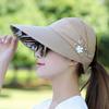Hat For Women, Korean Style Version, Latest Outdoor Use Empty Top Hat, Travel Sun Protection Sun Hat, Foldable Sun Hat 1 Piece Summer