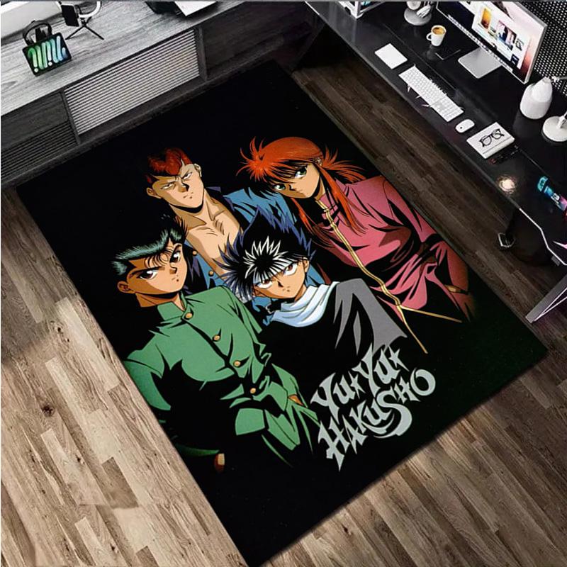 Yu Yu Hakusho Carpet Office Decorative Carpet For Living Room Bedroom Door Mat Floor Rug Computer Chair Area Rug