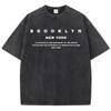 Brooklyn New York Slogan Printedsummer Vintage Washed Originality Cotton T-Shirt Normcore Round Neck Short Sleeved