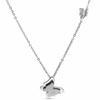 Stainless Steel Double Layer Frosted Butterfly Necklace