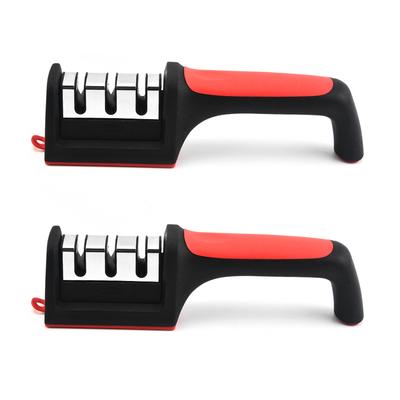 Quick Handheld Knife Sharpener Household Multi-function 3 Stages Type Sharpening Tool Stainless Steel Sharpening for Kitchen
