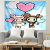 Tokidoki Print Tapestry, Backdrop, Easy Setup, Ideal for Bedroom, Office & Living Room, with Aesthetic Wall Hanging Decor.