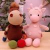 Creative Stuffed Animals Toy Knitted Animal Doll Baby Comfort Rattle Doll Crochet Knit Toy Cute Little Bear Deer Knitted Animal