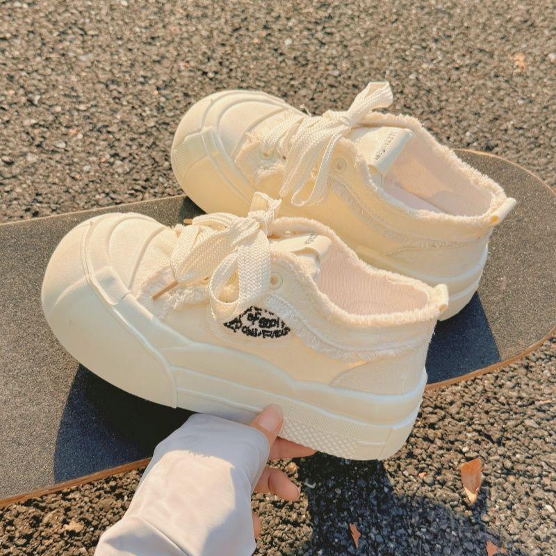 Xiaoxiangfeng original design cloud little white shoes women's spring and autumn thick-soled round-headed canvas shoes casual board shoes