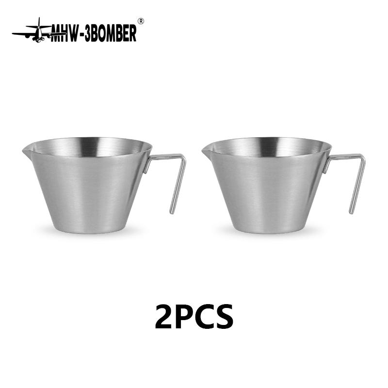 MHW-3BOMBER Nerezová odměrka na espresso s rukojetí 2/3 kusy SEspresso šálky 100 ml Domácí barista Kávové příslušenství