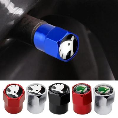 FHQD2 Car Wheels Valve Stem Caps for Rapid Kodiak Kodiaq GT Octavia 3 Superb Yeti Fabia 1 Karoq Kamiq Tire Air Cover Accessories
