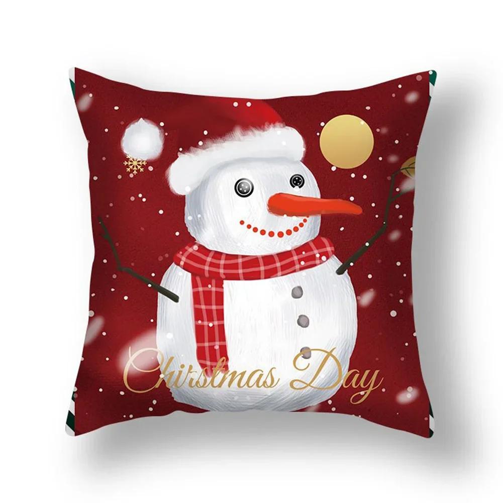 Home Christmas Cushion Cover Pillowcase Christmas Pillowcase Sofa Decorations Happy New Year Pillowcase Funda De Almohada