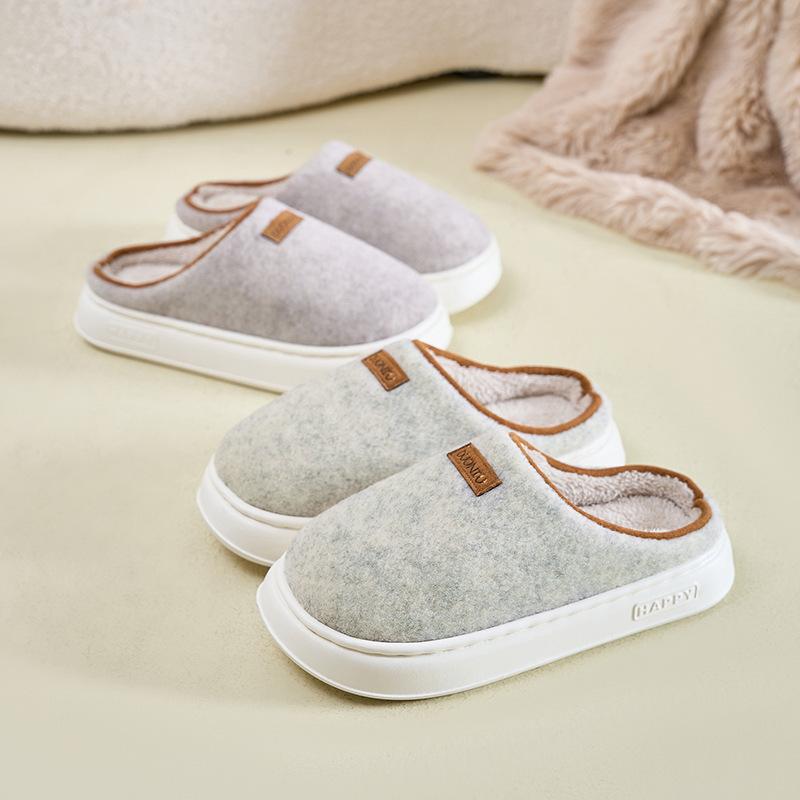 Deodorant cotton slippers winter velvet warm thickened non-slip outer wear home cotton slippers winter