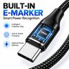 5A USB-C Charging Cable 100W PD USB-C Sync Cable Male to Male PD Fast Charge Lead  File Transfer