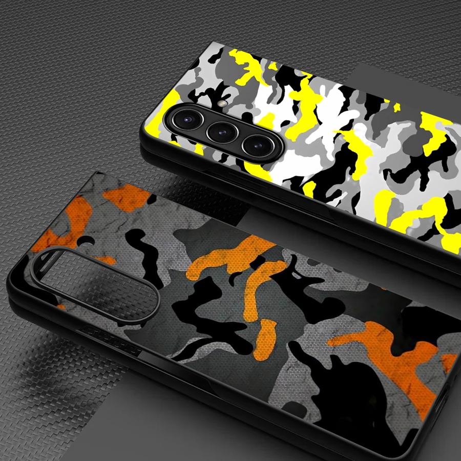 Back Phone Cover Case for Samsung Galaxy ZFold3 ZFold7 ZFold4 ZFold5 Z Fold 7 6 5 4 3 ZFold6 Camouflage Pattern