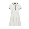Women's Spring Clothing French Style Preppy Style Lapel Short Sleeve Wavy Style Wide Hem Rib Short Dress 4661306