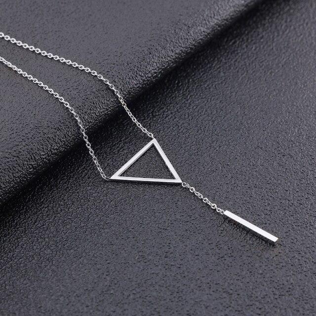 

Персонализированное мужское ожерелье из нержавеющей стали для женщин, мужская подвеска в форме треугольника, органайзер, модные ожерелья, звезда серебряный
