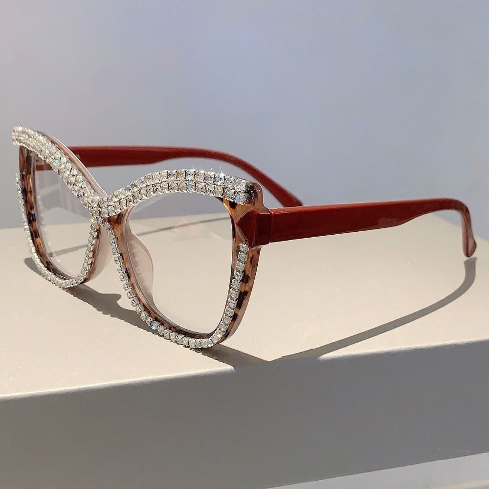 Luxury Anti-Blue Light Glasses INS Women Spectacles Trendy Rhinestone Glasses Outdoor Activities
