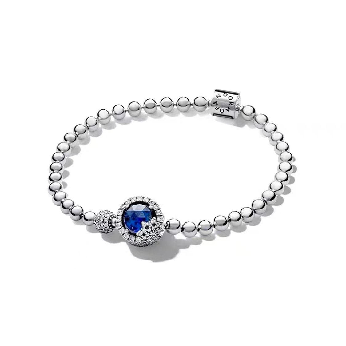 Pandora 925 Silver Shining Ice Blue Bracelet Set Women Bracelet ZT2118 Box,17