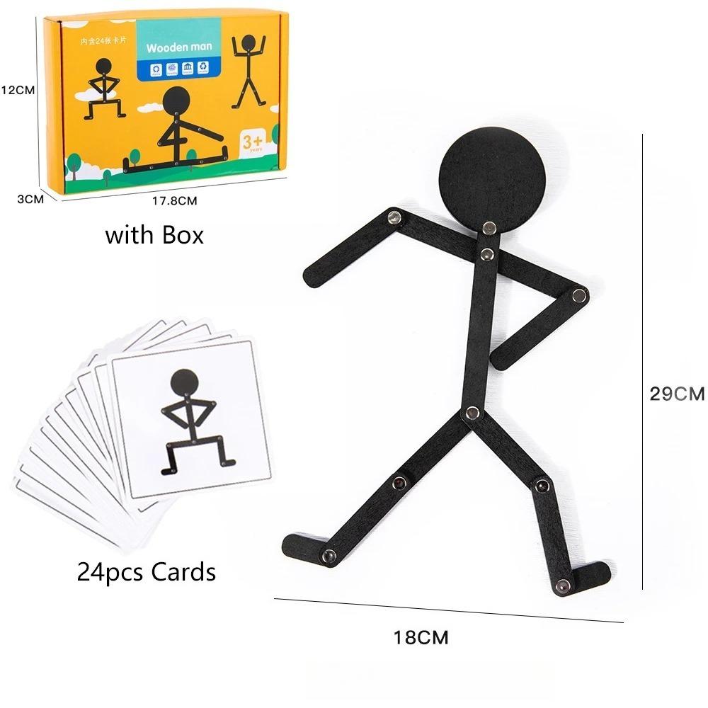 Montessori DIY Toys Wooden Sport Man Shape Game Educational Game Early Learning for Children Preschool Fine Motor Training