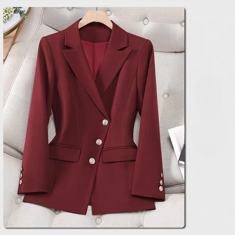 Elegant Women Black Suit Jacket Spring Autumn Professional Office Wear Stylish Slim Fit Design Trendy Blazer