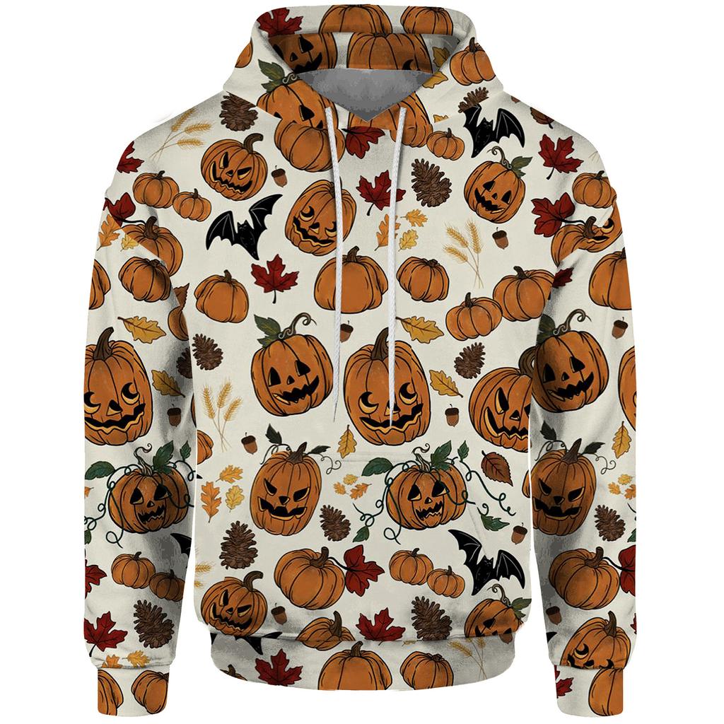 Halloween Skeleton Sweatshirts for Men Aethic Ghost Pumpkin Anime Sweatshirt  2024 New 3D Printed Sweatshirt Hoody Men's Hoodies