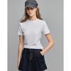Dme [Simple Style Commuter T-Shirt] Summer Cloud-Like Soft Round Neck Short Sleeve Comfortable Slimming Concealing Women's T-Shirt