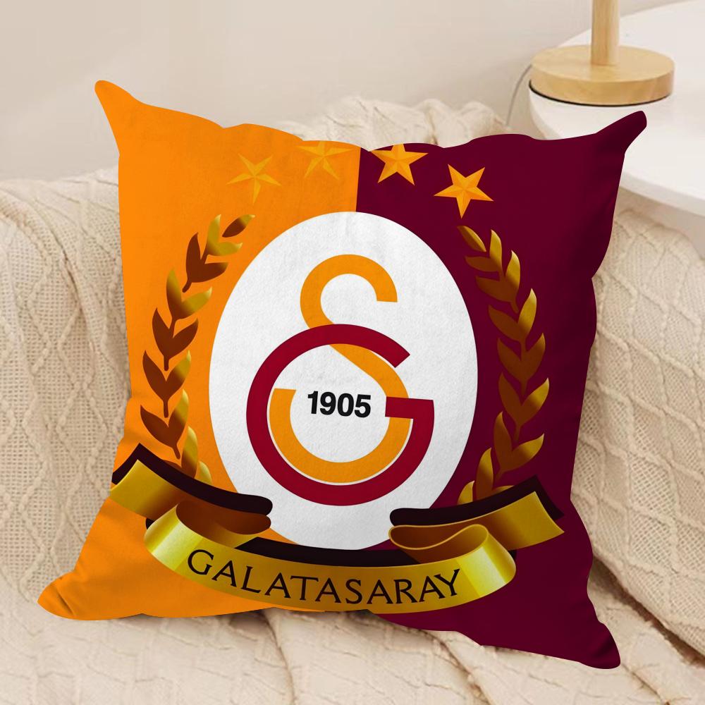 Klubové logo G-GalatasarayS Povlak na polštář Měkká plyšová látka Oboustranně potištěný potah na polštář na pohovku pro všechna roční období Dekorace do domácnosti Dárek