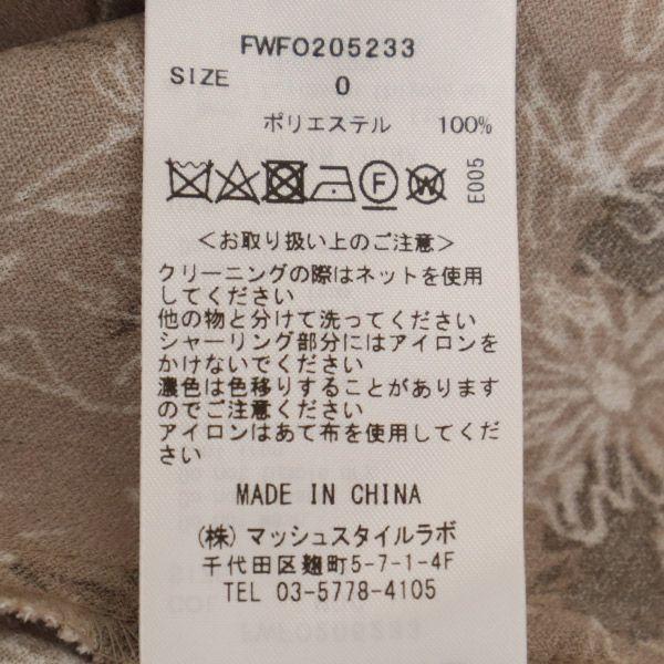 FRAY I.D 20AW FWFO205233 Floral Long Sleeve Waist Shirring Print One Piece Women Used