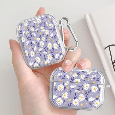Case For Airpods 1 Pro3 Pro2 3 2 Pro 4 Clear Earphone Cases Cover Simple Floral Pattern