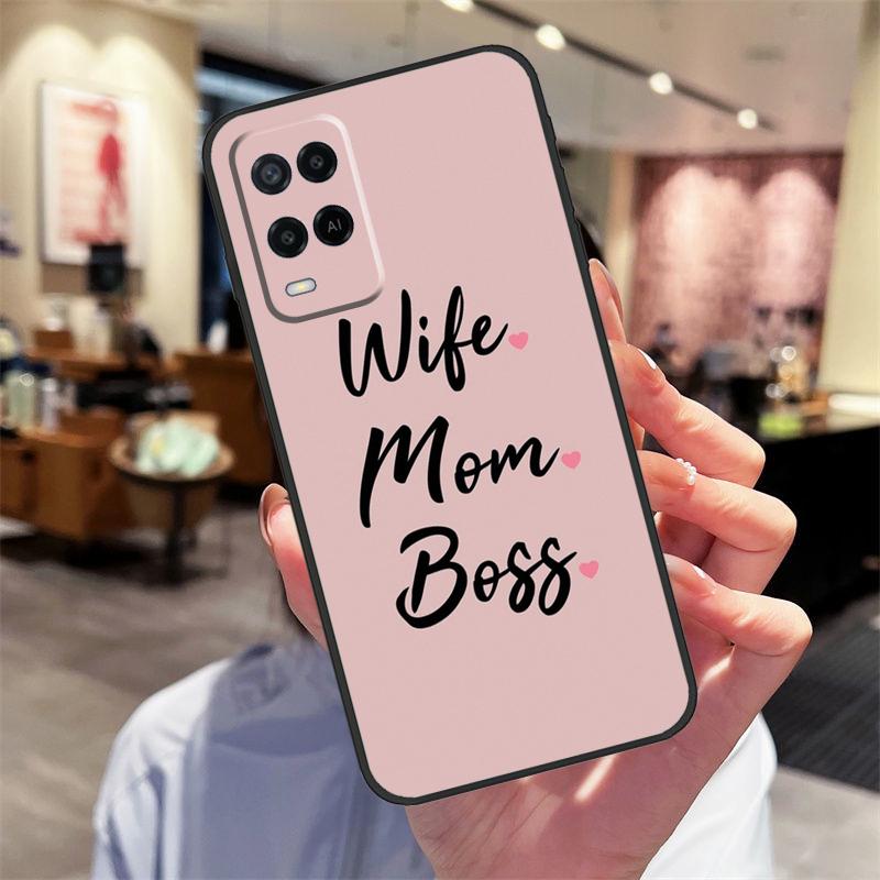 Wife Mom Boss Quotes Case For Oppo A94 A54 A40 A60 A80 A98 A78 A18 A38 A58 A16 A76 A96 A17 A77 A74 A57S A15 Cover