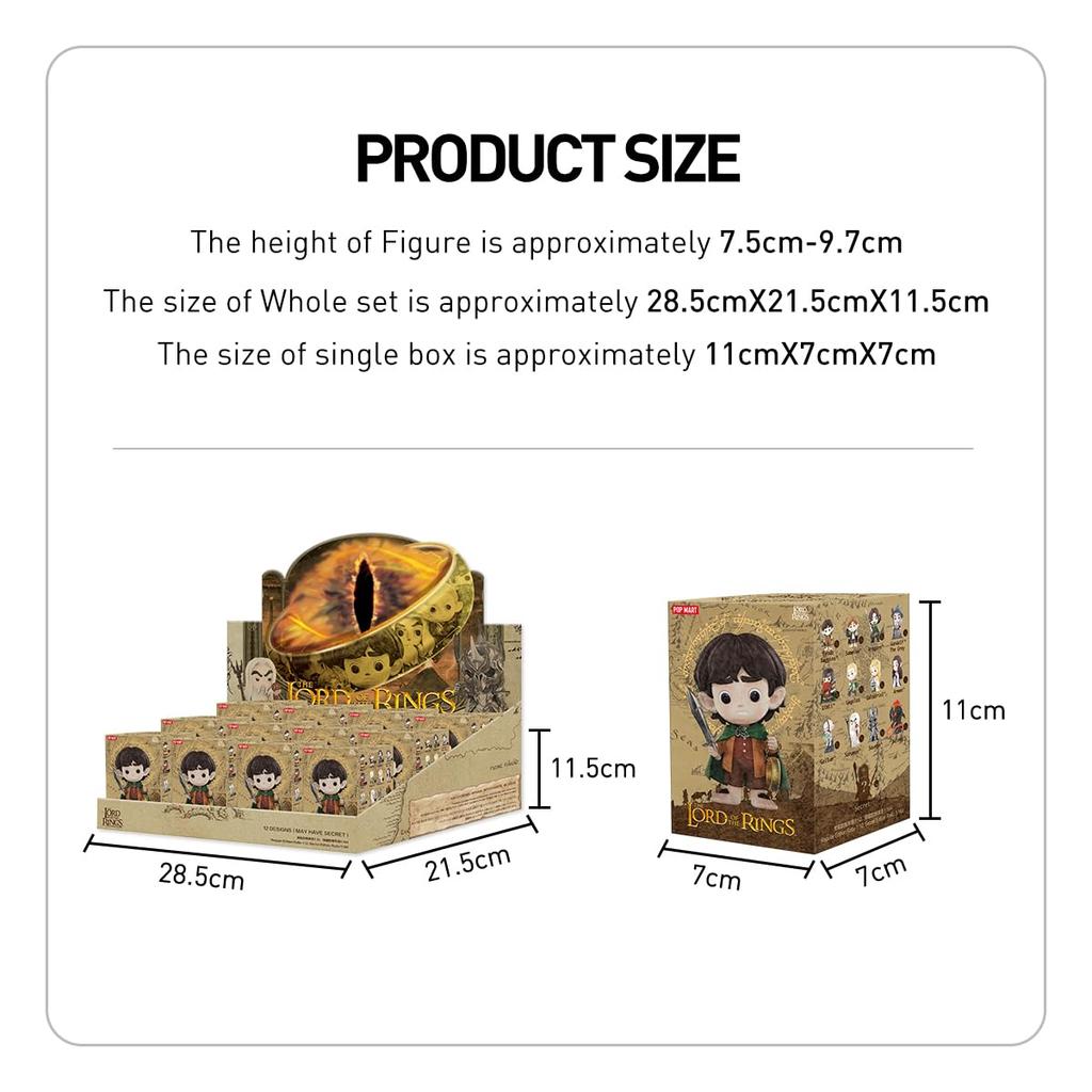 POPMART Lord of the Rings Series PopMart Gachapon Blind Box Figure Plastic Model Premium Toy PVC Soft Vinyl Original Character Birthday Gift [Peace]