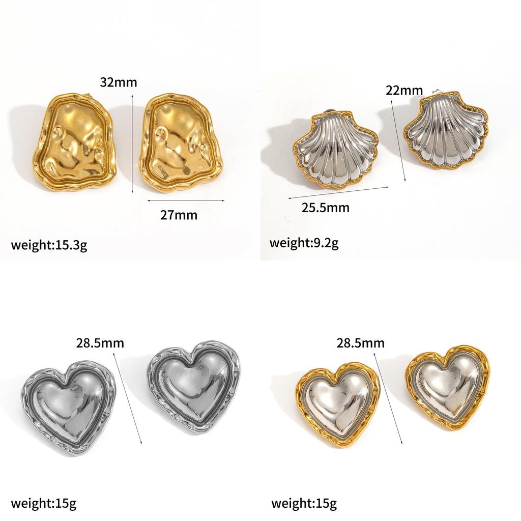 Modern Style Stainless Steel Geometric Earrings For Women Summer