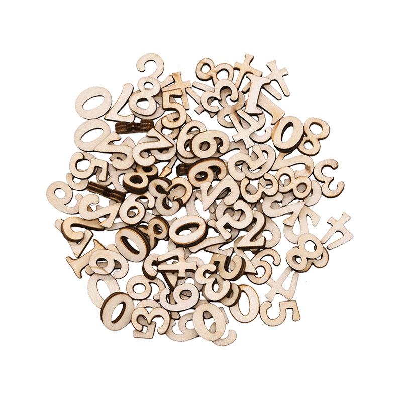100Pcs Random Mixed Wooden Letters Alphabet English Number Digtal DIY Scrapbooking Arts Crafts Wedding Embellishments Decoration