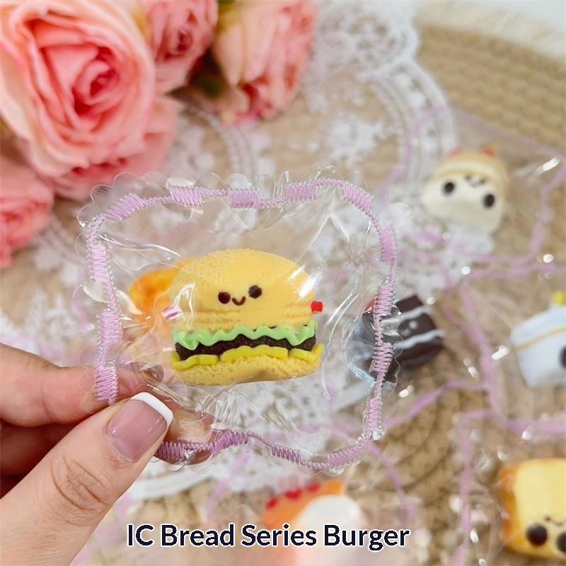 Comida de Simulação Fofa Torrada Hambúrgueres Bolo Brinquedo de Apertar Silicone Brinquedo para Alívio de Estresse Diversão Descompressão Brinquedo de Recuperação Lenta Chaveiro Presentes