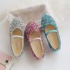 Sequined Princess Pointed-Toe Leather Shoes for Girls
