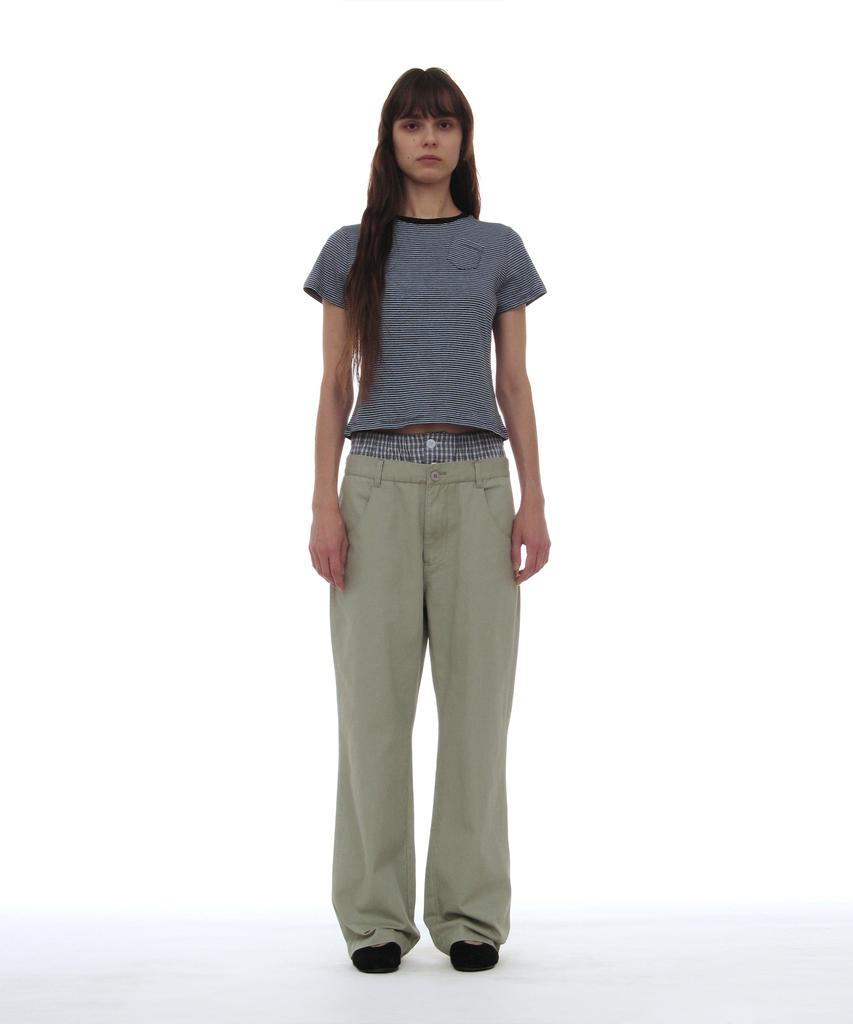 PARTIMENTO WOMEN Pwc Pocket Stripe Regular Tee_Sky