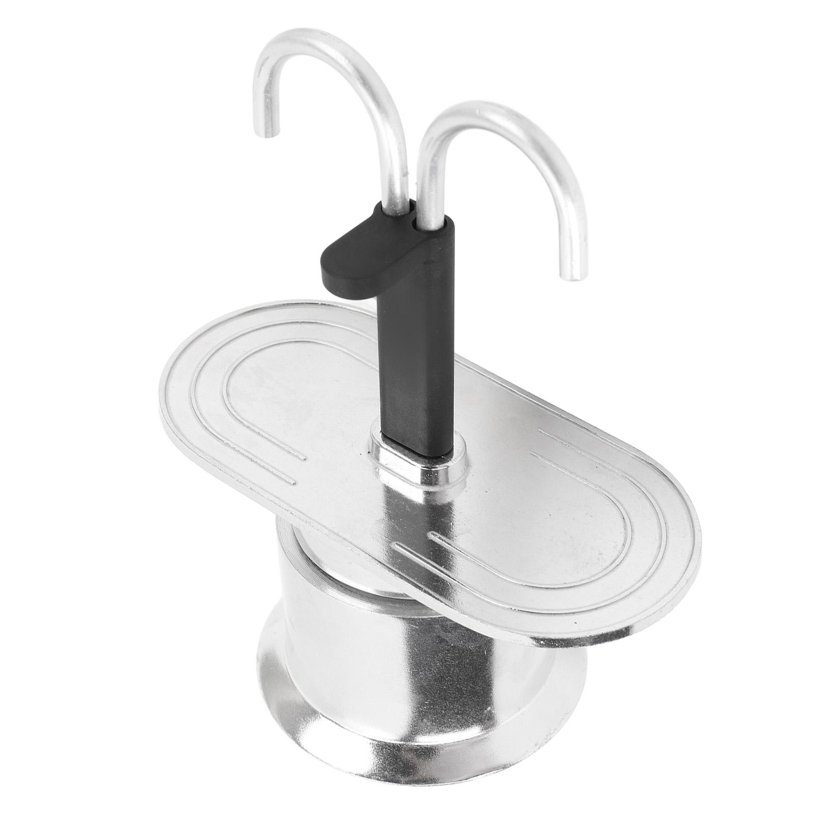 Cafetière à Double Tête 100 ml Alliage d'Aluminium     Cafetière Italienne à Double Tête pour la Maison et le Café