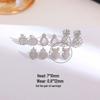 High-Grade Copper & Gold Plated Earrings: Diamond-Studded Apple, Pineapple, Crown, Pear Designs for Women