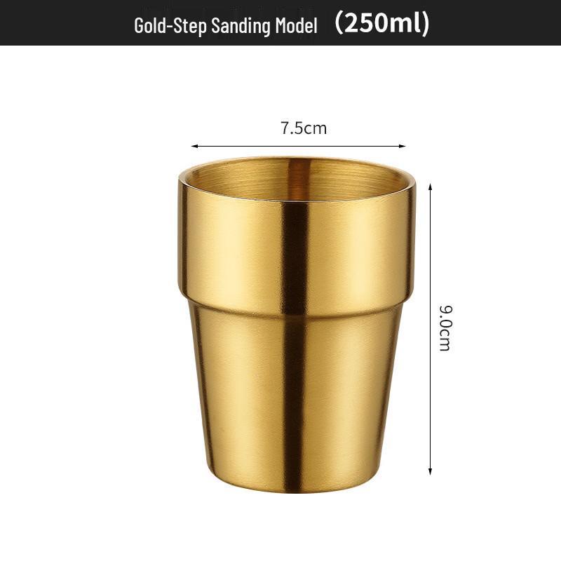 Shengjia Double-Wall Gold Stainless Steel Water Cup