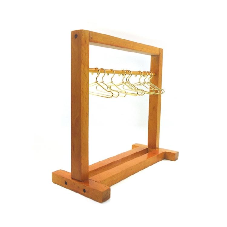 Realistic Miniature Clothes Display Stand Role Play for Dollhouses Enthusiasts, 1/12 Scale, Easy To Assemble, Wood