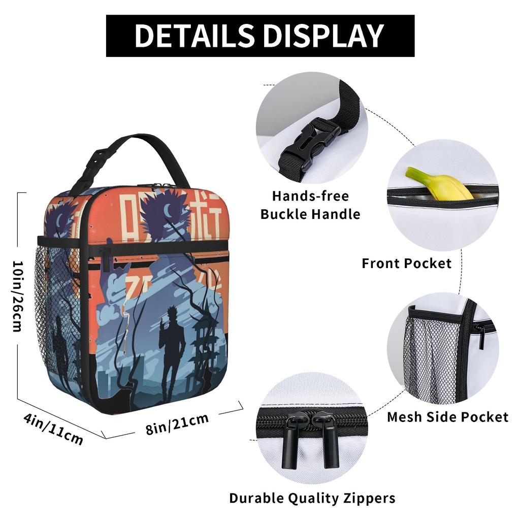 JJK Anime Gojo Saturo Insulated Lunch Bag Thermal Bag Reusable,Lunch Container Jujutsus Kaisens Anime Leakproof Tote Lunch Box
