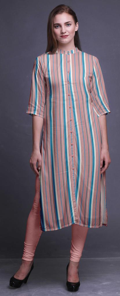 Bimba Printed Straight Kurti Kurtis For Women Summer Clothing Large