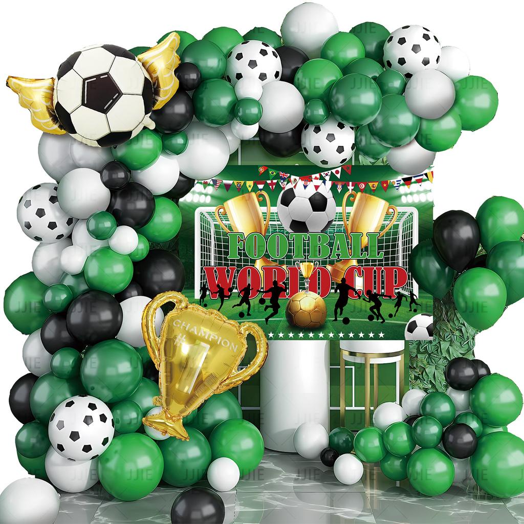 Boys Football Green Balloon Arch Birthday Football Party Decoration World Cup Themed Balloon Set